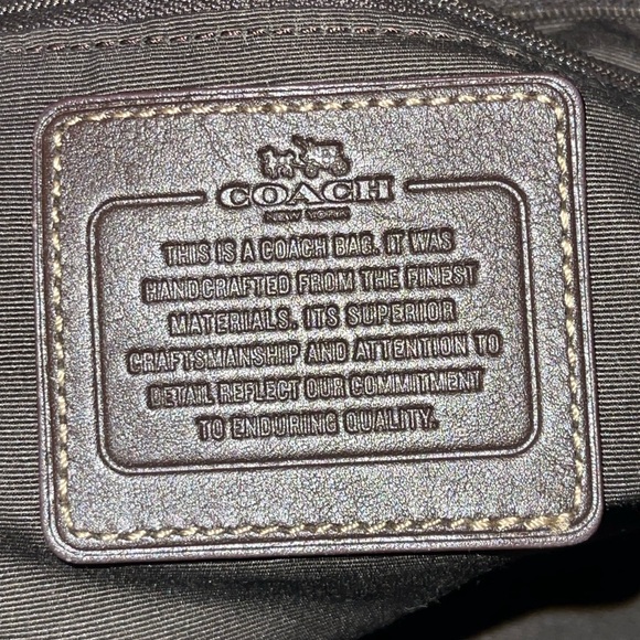 Coach Signature Mixed Leather Satchel/ crossbody / tote bag Brown - Picture 13 of 13